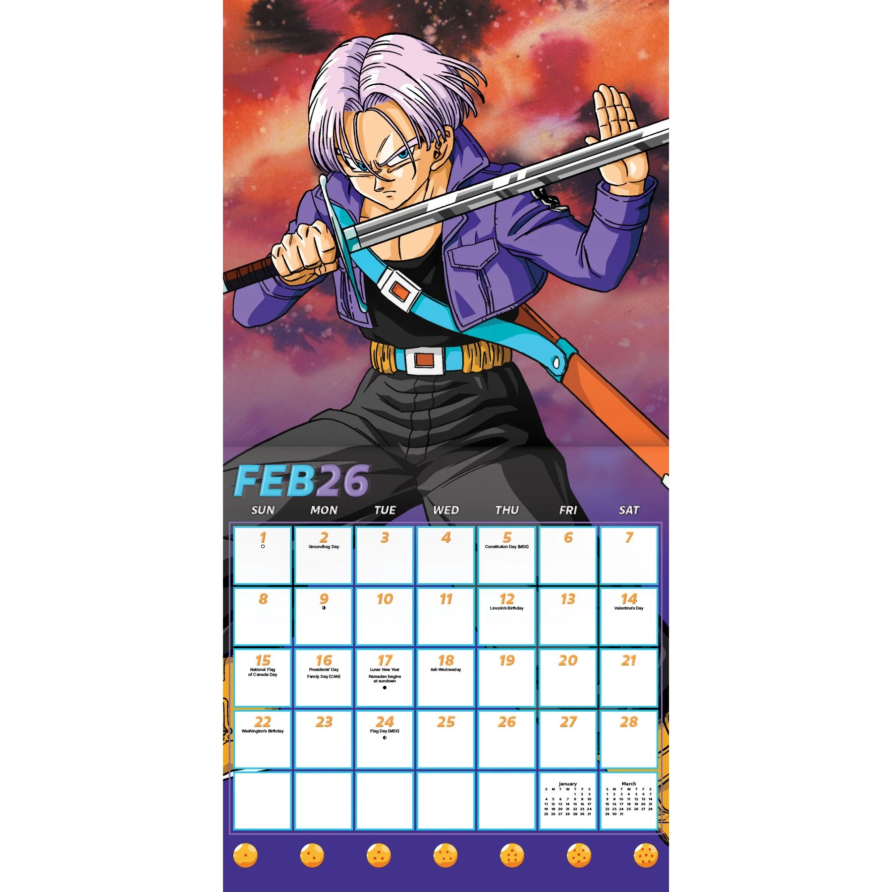 Dragon Ball Z 2026 16-Month Wall Calendar - Image 3