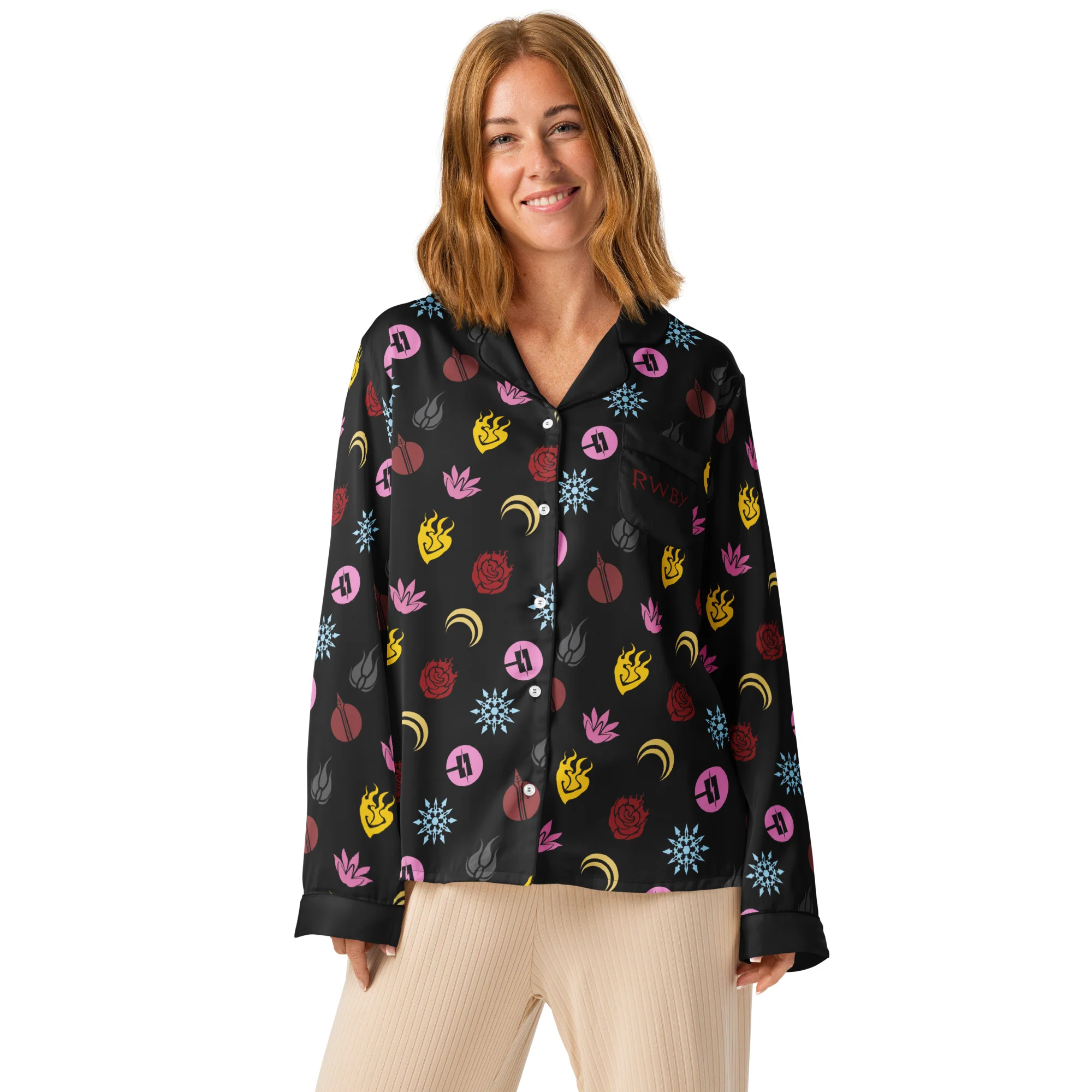 RWBY Long Sleeve Pajama Top Team Patterned - Image 3